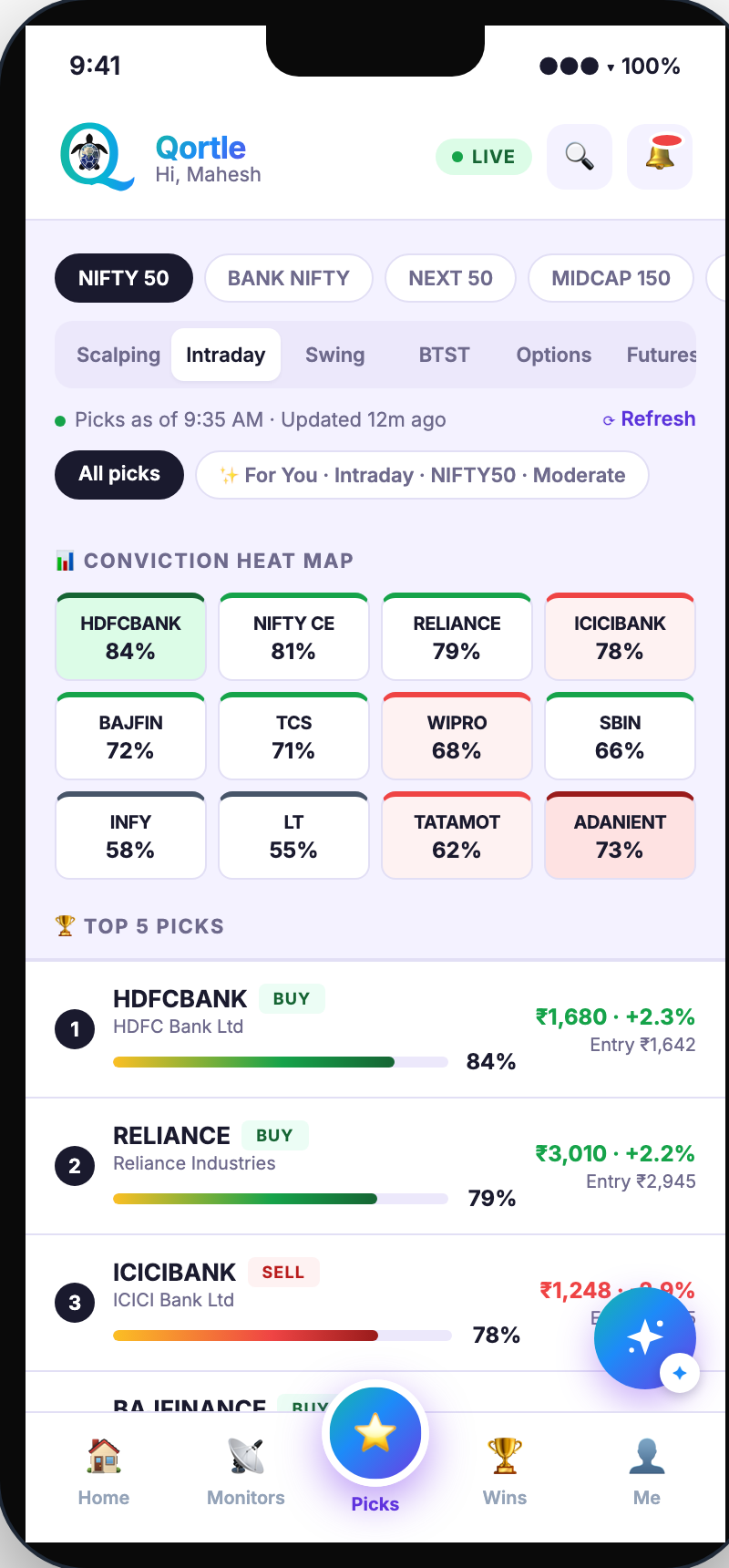 Qortle app — Market Coverage
