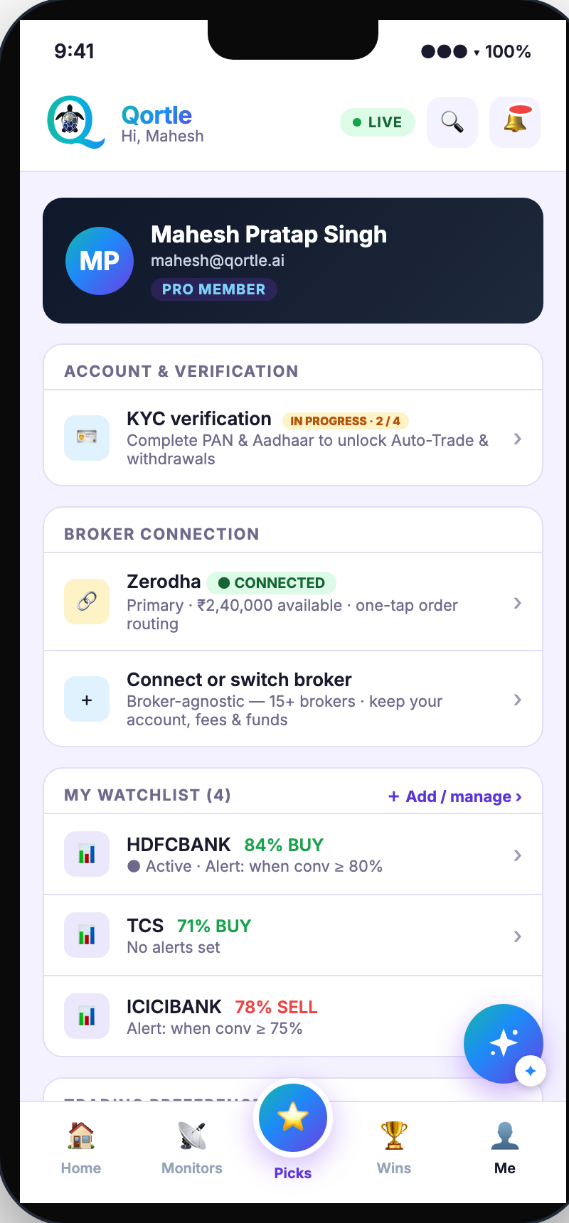 Qortle app — Risk Management