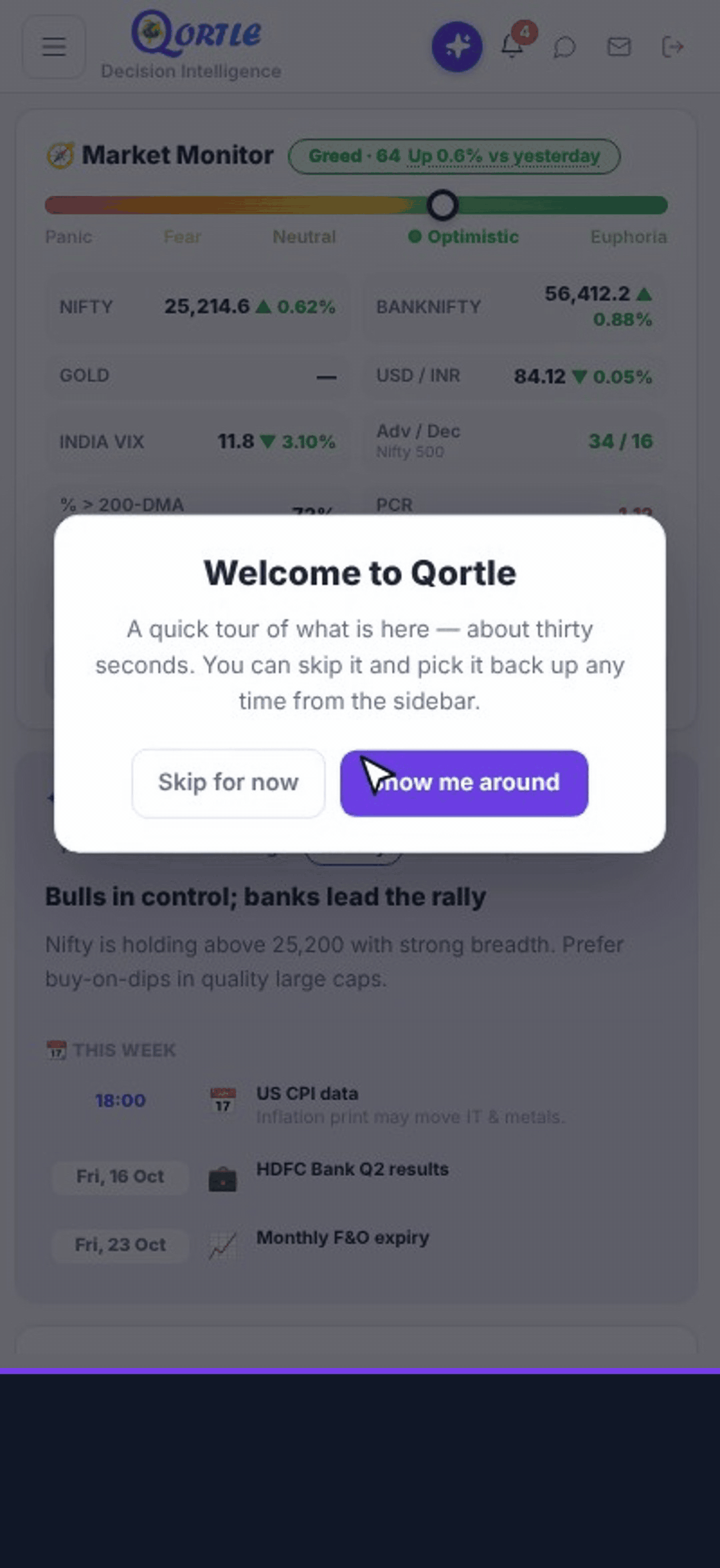 How to take the app tour?